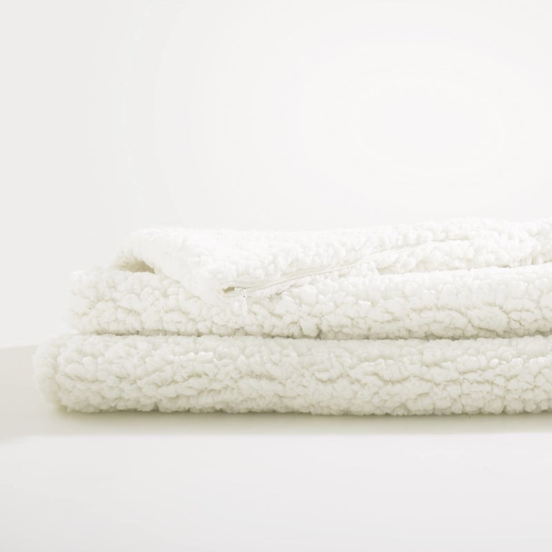 Reafort Ultra Soft Sherpa Body Pillow Cover/Case with Zipper Closure 21"x54" (21"x54" Body Pillow Cover, Cream) - Image 3
